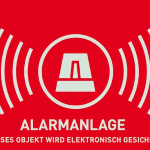 Warn-Aufkleber   Alarmanlage   74x52mm